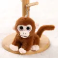 Cute plush monkey keychain, soft stuffed animal bag pendant for keys and backpacks. - Big-Eyed Monkey