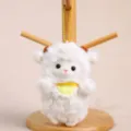 Cute plush sheep pendant fluffy stuffed animal doll keychain gift for kids and girls - Bib Little Sheep / Large Size (14cm) / Yellow
