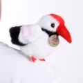 Shoulder plush toy cute red and white bird doll variant, soft toy accessory for bags and arms. - Shoulder-Perching Red-Crowned Crane - 12cm