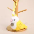 Cute cockatiel plush toy keyring yellow bird bag pendant fluffy doll keychain charm gift - Cockatiel Wristlet Charm - 12cm