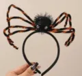 Στεφάνι κεφαλιού αράχνης Halloween με χνουδωτά μαύρα και πορτοκαλί πόδια για πάρτι. - Αράχνη Πορτοκαλί Πόδια