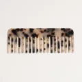 Tortoiseshell acetate wide tooth comb for women long hair detangling anti-static hair styling tool - Beige Leopard