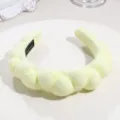 Soft yellow cloud headband fluffy makeup hair hoop cute braided hair accessory for wash face - Yellow