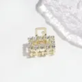 Kleine Strass Haarklammer, elegante Legierung Haarspange für stilvolle Frisuren im Alltag. - Quadratischer Strass (3 cm)