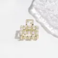 Elegante kleine Perlen Haarklammer aus Metall mit geometrischem Design für Damen Haarschmuck. - Quadratische Perle (3 cm)