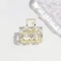 Elegante kleine Haarklammer aus Legierung mit Kunstperlen und Strasssteinen variant - Quadratische Perlen & Strass (3 cm)