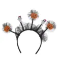 Halloween headband with cute pumpkins, ghost designs and black mesh ruffles for party. - Lace Ghost Pumpkin