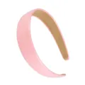 Korean style shiny leather headband solid color simple sponge hair hoop for daily wash face. - Pink 2