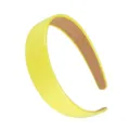 Bright yellow glossy leather headband, simple solid color hair hoop for daily casual wear. - Yellow 2
