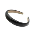 Black leather glossy headband versatile solid color sponge hair hoop for daily fashion use - Black Square Surface