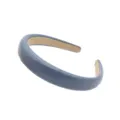 Korean style glossy leather padded headband minimalist solid color hair hoop fashion accessory - Haze Blue Square Surface