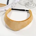 Elegant gold sparkling fabric crown headband with elastic back for women retro style hair accessory. - Elastic Band Yellow Basic