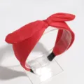 Red knotted bow headband for women, wide brim hair accessory for daily wear and styling. - Red Bunny Ears
