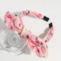 Pink floral knotted headband for women, chic wide hair hoop hair accessory for daily wear. - Pink Floral Rabbit Ears / Pink