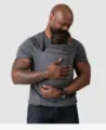 Grey baby carrier t-shirt for dad, kangaroo style multi-functional soothing V-neck top. - 3XL / In-Stock Men's Style - Dark Grey