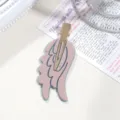 Sweet angel wing rhinestone hair clip for women, cute pink side bangs hairpin and hair accessories. - Deep Pink (Purple Reverse)