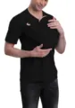 Men Kangaroo Daddy Baby Carrier T-Shirt Black V-Neck Short Sleeve Kangaroo Pocket Top - 3XL / Men Black
