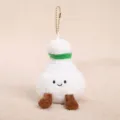 Cute badminton plush keychain with smiley face and feet, soft sports bag hanging ornament doll - Badminton Shuttlecock Pendant / 10cm