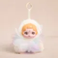Graziosa bambola in peluche e vinile fata dei fiori portachiavi, giocattolo. - Bianco
