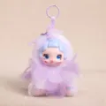 Ciondolo bambola vinile peluche viola carino fata dei fiori portachiavi borsa ornamento soffice - Viola
