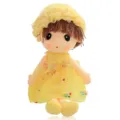 Süßes gelbes Plüsch-Mädchenpuppen-Spielzeug mit Blumenkleid und Hut weiche Stoffpuppe - Blumenfee Feier Gelb