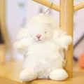 Süßes weißes flauschiges Plüschschaf Spielzeuganhänger mit Kette für Taschen Deko. - Kleine Schaf Anhänger