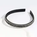 Black rhinestone headband for women, sparkly crystal hair hoop with anti-slip teeth design. - Transparent Gray