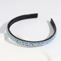 Rhinestone beaded headband, light blue crystal non-slip hair hoop for women and girls. - Blue