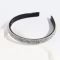 Minimalist sparkling crystal rhinestone headband for women, elegant party hair accessory. - Silver