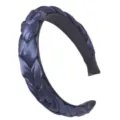 Dunkelblaue Satin geflochtene Haarreif für Damen, stylischer Twist Stoff Haarreif. - Marineblau Zopf