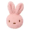 Ciondolo testa di coniglio in peluche rosa, simpatico e soffice pupazzo per zaino. - 10cm