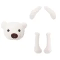 Variante copricintura in peluche bianco, morbido accessorio carino per auto e zaino. - 7+9cm