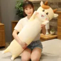 Long plush animal toy cute cartoon cat cow pillow soft sleeping doll for kids bedroom decor - Cute Cow Companion - Yellow