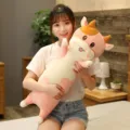 Pink plush long animal body pillow cute cartoon stuffed toy soft bedroom companion - Cute Cow Companion - Pink