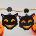 Halloween Schwarze Katze Acryl Ohrringe Gruselig Süß Lustige Tier Hänge Ohrschmuck Geschenk - Schwarze Katze