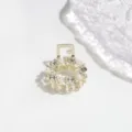 Elegante goldene Mini-Haarklammer aus Metall mit Perlen und Strasssteinen für schickes Styling. - Perlen- & Strass-Ovale (3 cm)