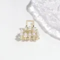 Kleine Perlen Haarklammer für Damen, elegante Metall Legierung Mini Haaraccessoire. - Perlen-Halbkreis (3cm)