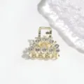 Gold Strass Mini Haarklammer Metall Haargreifer Kristall Haarspange Haaraccessoires für Damen - Strass-Halbkreis (3cm)