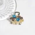 Elegante Legierung Mini Haarklammer mit blauen Strasssteinen und funkelnden Kristallen. - Blauer Strass