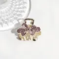 Mini Strass Haarklammer, elegantes kleines Haarschmuck Accessoire aus Metall für Pony und Frisur. - Lila Rosa Strass