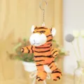 Süßer Plüsch Tiger Schlüsselanhänger Cartoon Stofftier Tasche Anhänger Orange Toy - Gestreifter Tiger-Anhänger - Orangerot / 14cm