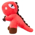 Mini red plush dinosaur toy figurine, cute stuffed monster doll for DIY accessories and kids gifts. - Red