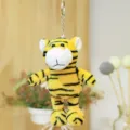 Süßer Plüsch Tiger Schlüsselanhänger Spielzeug, weiches Stofftier Rucksack Anhänger gelb. - Gestreifter Tiger-Anhänger - Gelb / 14cm