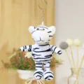 Süßer weißer Tiger Plüschtier Schlüsselanhänger Flauschiges Tier Tasche Anhänger Geschenk - Gestreifter Tiger-Anhänger - Weiß / 14cm