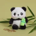 Cute panda plush keychain toy, soft stuffed animal bag pendant charm for birthday gifts. - 11cm Bamboo Panda Keychain
