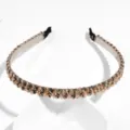 Sparkling Rhinestone Beaded Headband Minimalist Crystal Hair Hoop for Women and Girls - Gray Rhinestone Large Beads