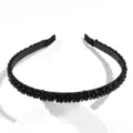 Black beaded rhinestone headband for women, elegant hair hoop for daily party and washing face. - Black Rhinestone Large Beads