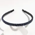 Elegant dark blue rhinestone headband for women, sparkling crystal hair accessories daily. - Navy Blue Rhinestone Large Beads