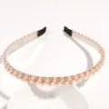 European minimalist rhinestone headband crystal beaded hair hoop elegant party hair accessories - White Rhinestone Large Beads