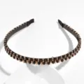 Elegant black crystal rhinestone headband sparkly beaded non-slip hair hoop for women. - Black Rhinestone Large Beads